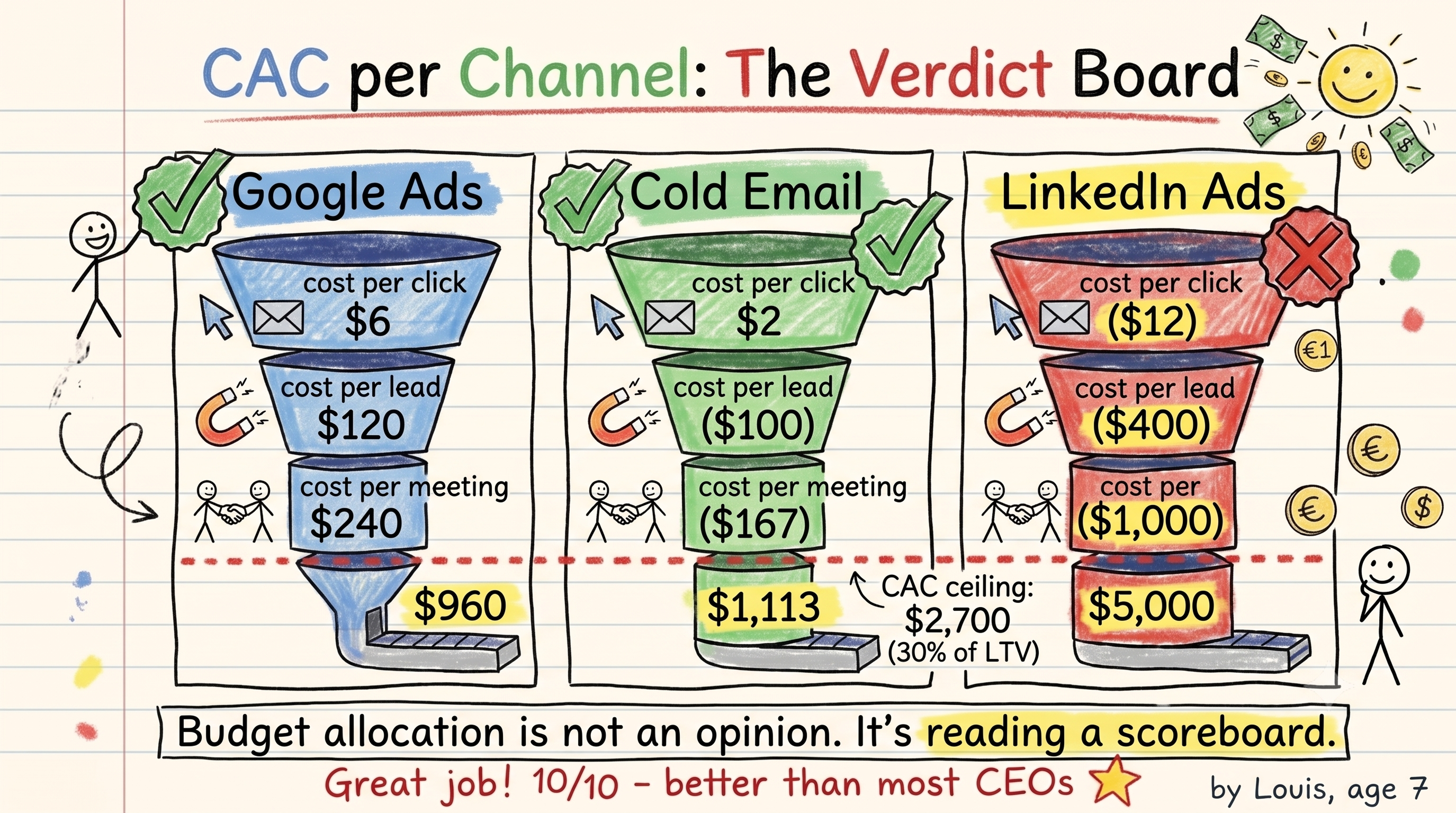 CAC per channel: the verdict board