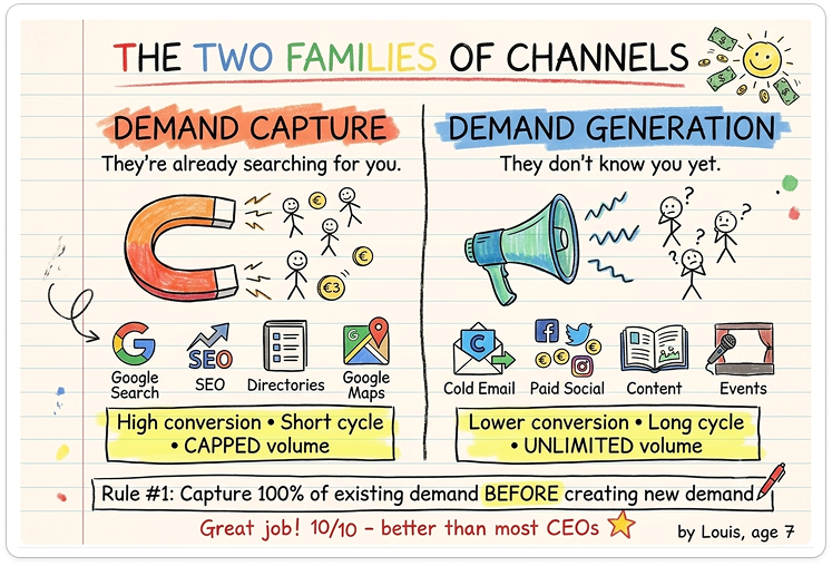 The two families of channels: demand capture and demand generation